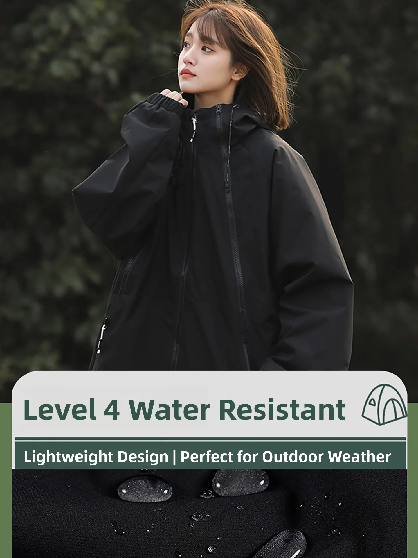 ゆったりとしたフィット感のファッショナブルな女性のアウトドアジャケット春秋の新しいスタイルピュアカラーフード付きコートトレンディなブランドカジュアルアーバンスタイル