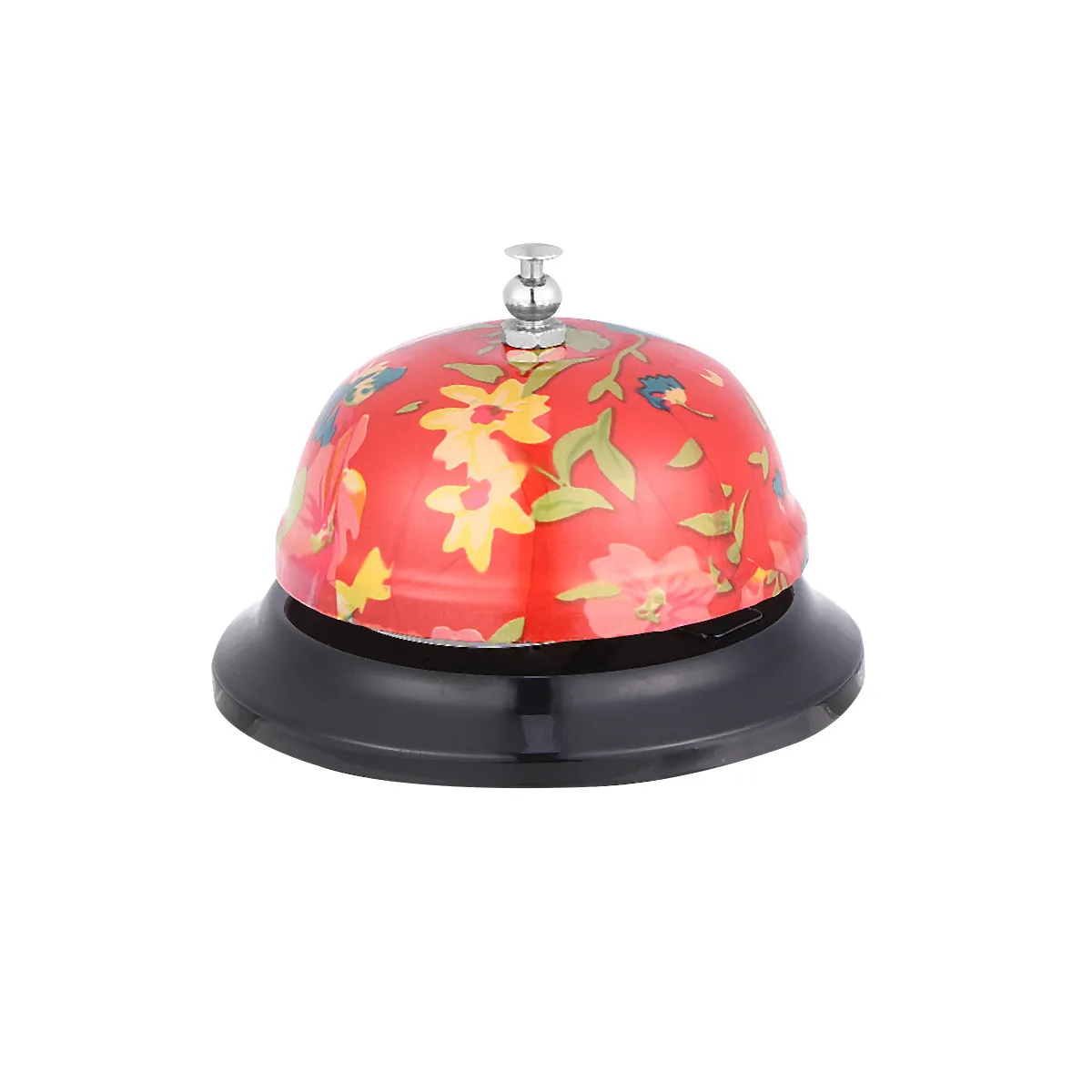 Colorful Flower Printed Restaurant Call Bell Metal Desktop Service Bell for Reception Kitchen Bar Customer Service