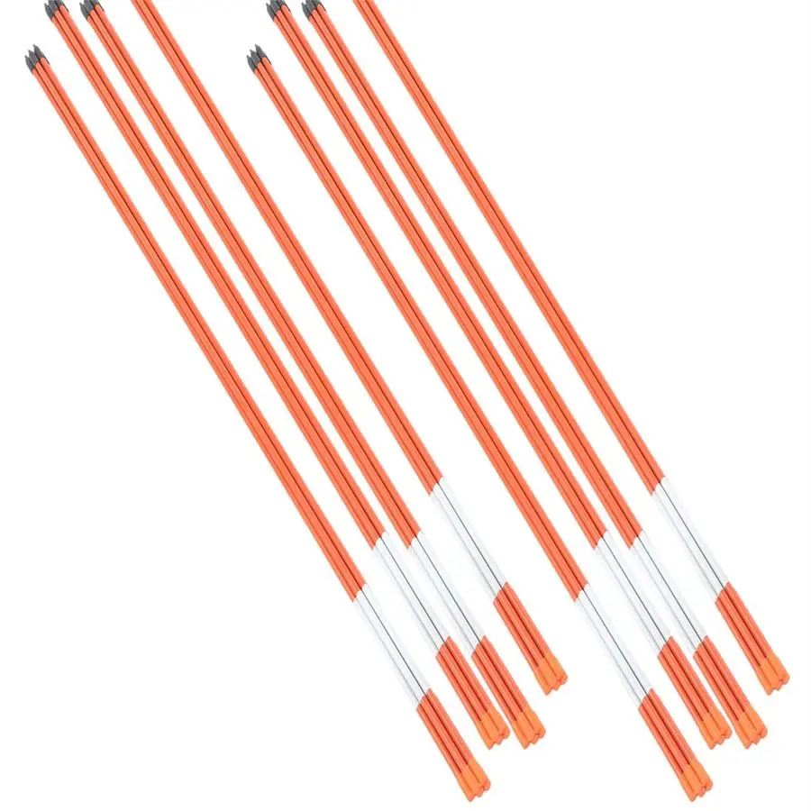 

Маркеры для подъездных дорог 48 дюймов, снеговые колышки, диаметр 5/16 дюйма, оранжевые светоотражающие маркеры, стекловолоконные столбы со светоотражающей лентой для легкой установки