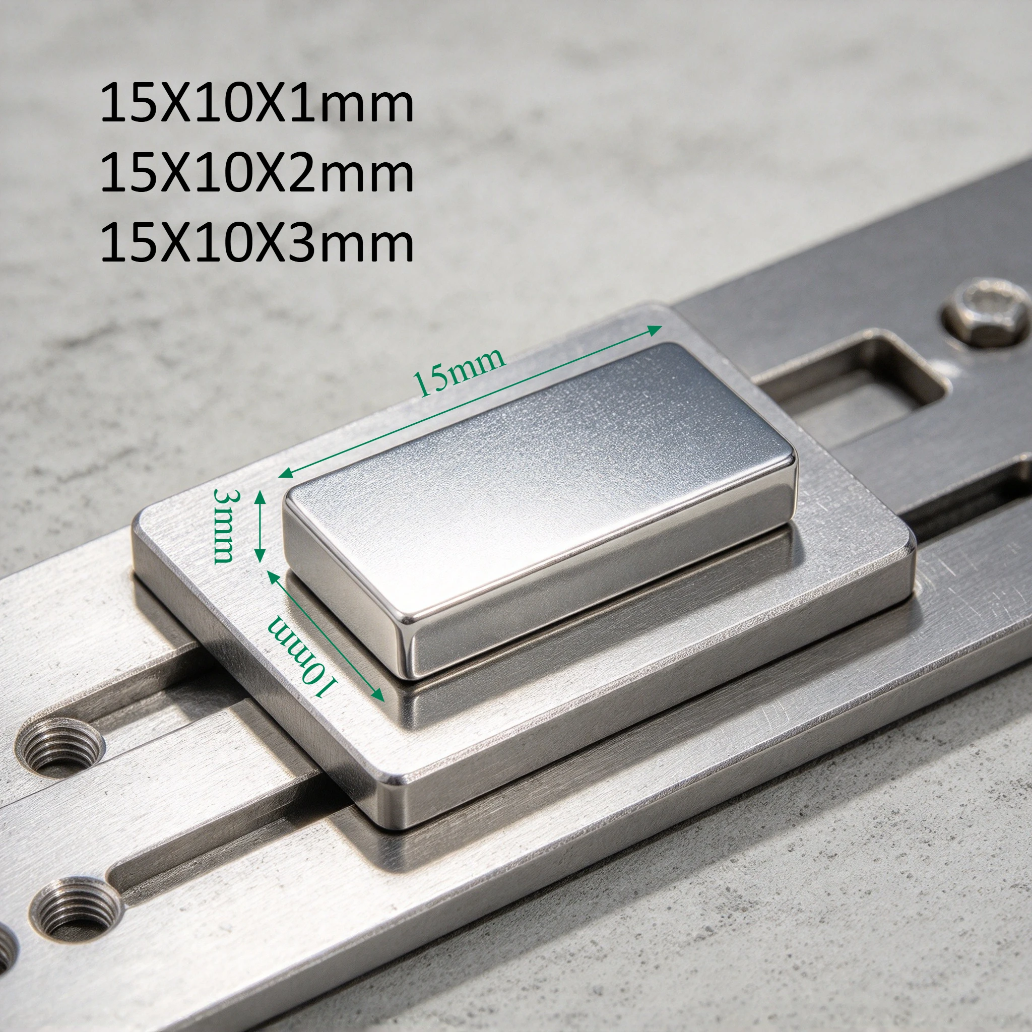 15X10X1 15X10X2 15X10X3mm Rectangle Block Neodymium Magnet Permanent NdFeB Strong Magnets Bulk Sheet for DIY Handmade Project