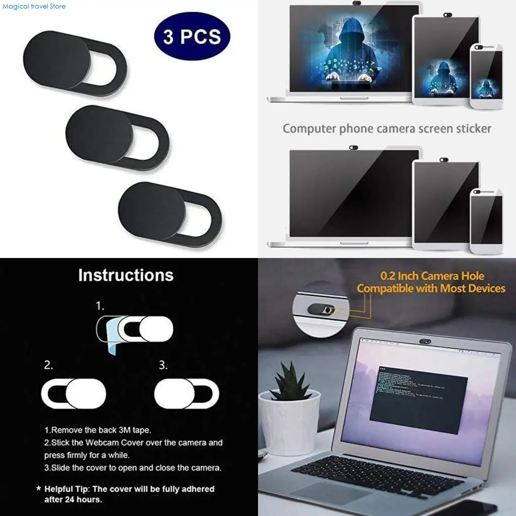 N2UB for Creative Mini Size Slide Webcam Extensive Compatibility Mini Thin Camera Cover for MacBook for iMac Computer 3