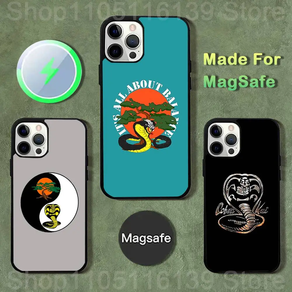 

Cobra Kai Snake Phone Case For iPhone 17,16,15,14,13,12,11,Pro,Max,Plus,Mini,SE4,E Magnetic Magsafe Wireless Charging