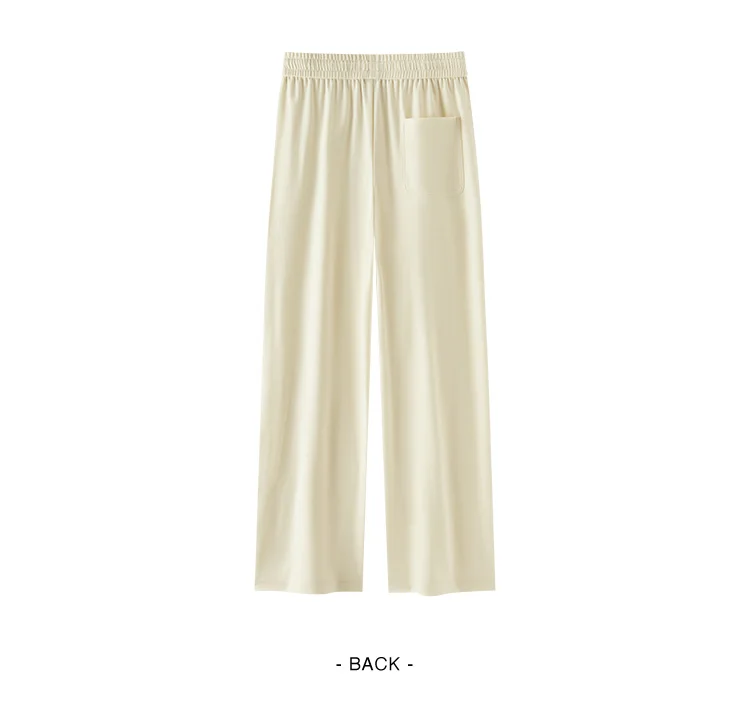 Damenhosen: Lässige, geschlitzte, lockere, geschwungene Slim-Fit-Hose im minimalistischen, vielseitigen Stil mit geschwungenem Bein – Sommermode 2026 für den Alltag – Detail 11