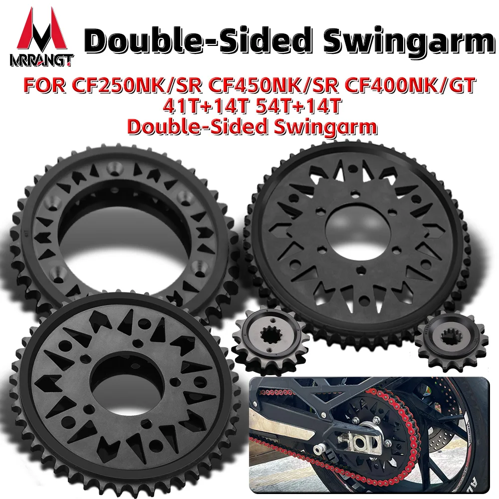 

MRRANGT Motorcycle Parts Kit Front and Rear Sprockets 14T 41T 54T Large Gear FOR CFMOTO 250NK 450SR 450NK 400GT 400NK
