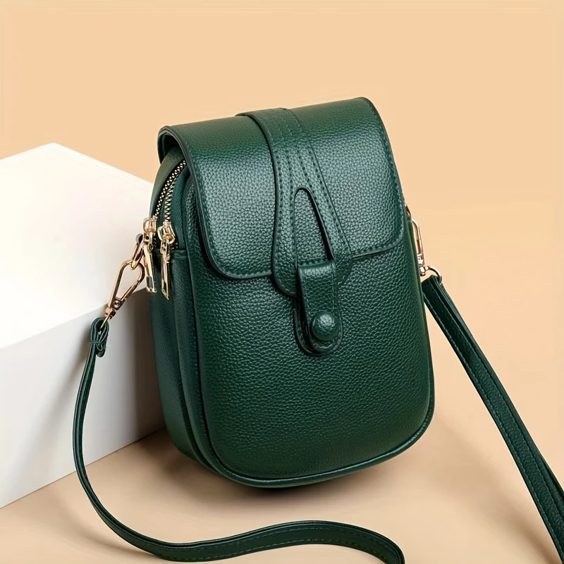 Damen Mini-Handytasche aus PU-Leder, kleine Umhängetasche, mehrfarbig, lässig, leicht, Handytasche für den täglichen Gebrauch und Reisen – Detail 5