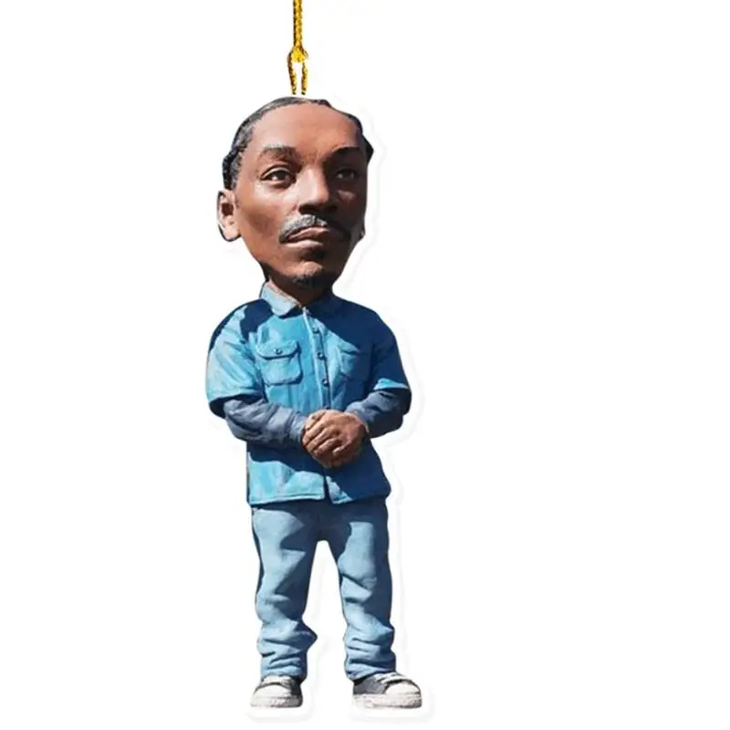 Classic Rapper Posture Pendants Acrylic Rapper Classic Posture Ornament Cartoon Character Pendant For Car Interior Rearview