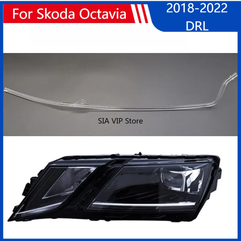 

For Skoda Octavia 18-2022 Guide Repair Parts White Light Ballast Angel Eye Headlight Kit LED Light Source Car DRL Conduit Strip
