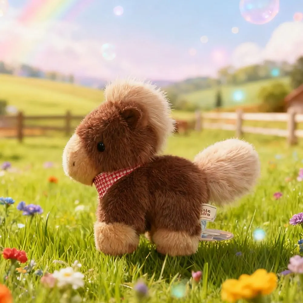 

Unique Cartoon Stuffed Animal Horse Fluffy Horse Realistic Zodiac Horse Soft 18cm Horse Home Decor