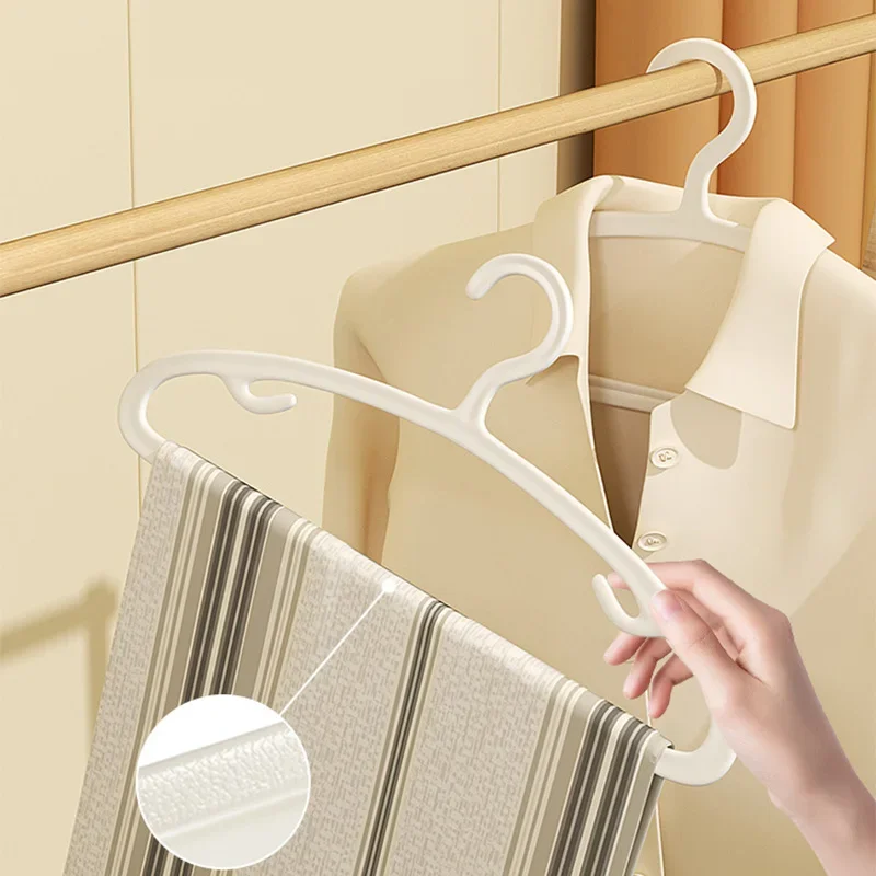 10/20pcs No-Mark Anti-Bulge Clothes Hangers Space-Saving Wardrobe Organizers for Dresses Shirts Bras Durable PP Clothing Racks