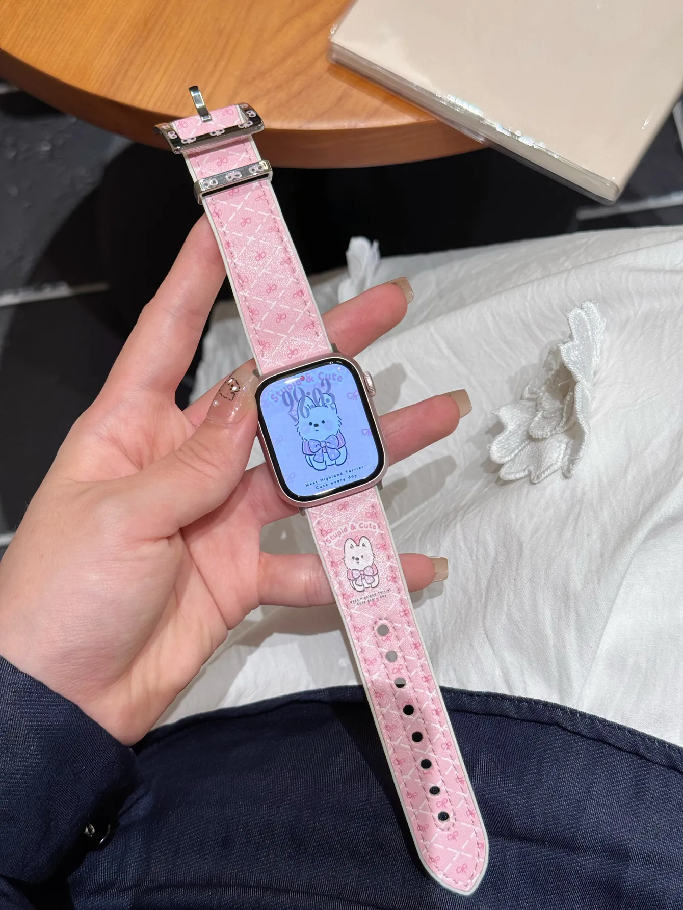 لطيف جرو سيليكون حزام من الجلد لساعة أبل الفرقة 10S 42/46 مللي متر 49Ultra SE سوار ل Iwatch 38/41/45 40/44 مربع مشبك