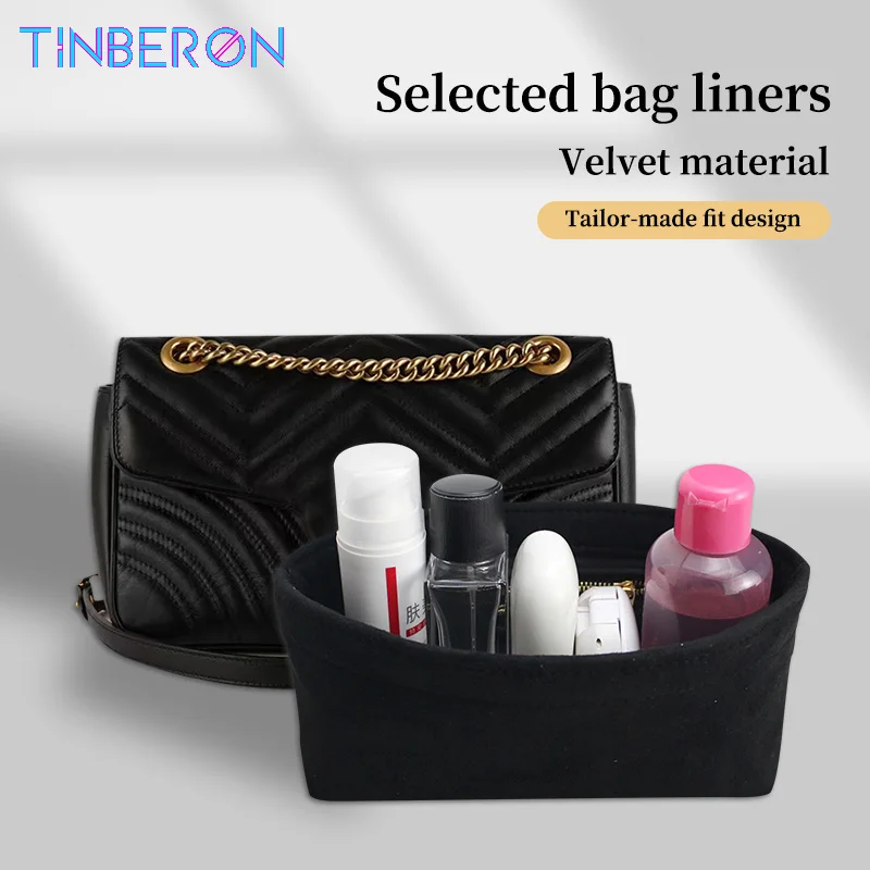 

Purse Organizer Insert TINBERON High Grade Velvet Makeup Bag Liner Women's Luxury Handbag Bottom Shaper Organize Cosmetic Bags