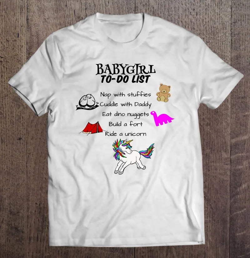 Babygirl To Do List Little Space Ddlg Clothes Abdl Daddy Dom Men T-Shirts Print Men Clothing Men T-Shirt Shirts Print Shirts