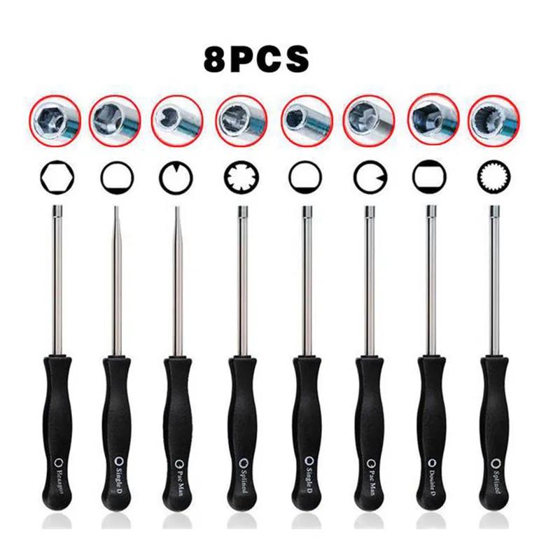 8 pcs Screwdriver Carburetor Adjustment Tool Single D Double D Hexagon Hex Socket Kit Set