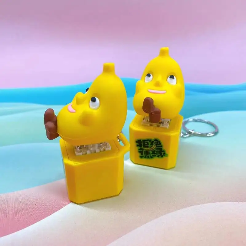 Cartoon-Bananen-Tastatur-Clicker Fidget-Spielzeug LED-Tastenkappe Schlüsselanhänger Stressabbau-Fingerspielzeug Entspannungsspielzeug – Detail 9