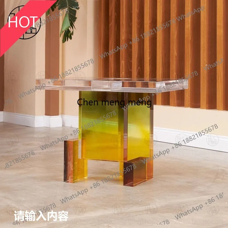 

M02 Nordic coffee table acrylic transparent matte rectangular edge table designer light luxury corner table