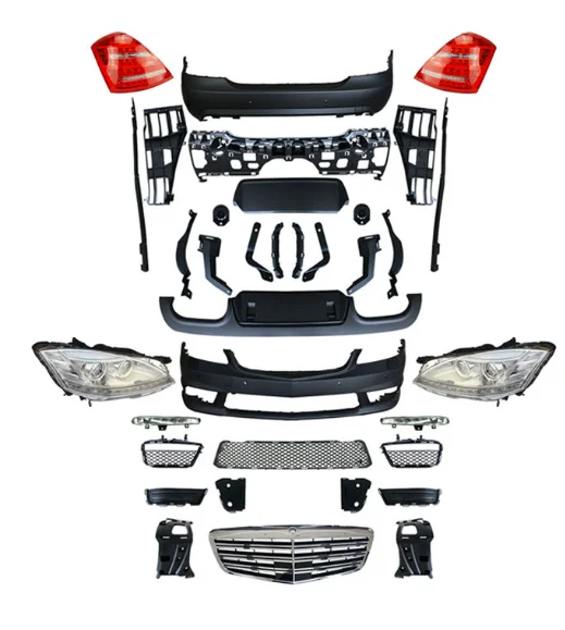 Epic Transformation W221 Bumpers Masterfully Converted to W222 S450 Style-Redefining Luxury