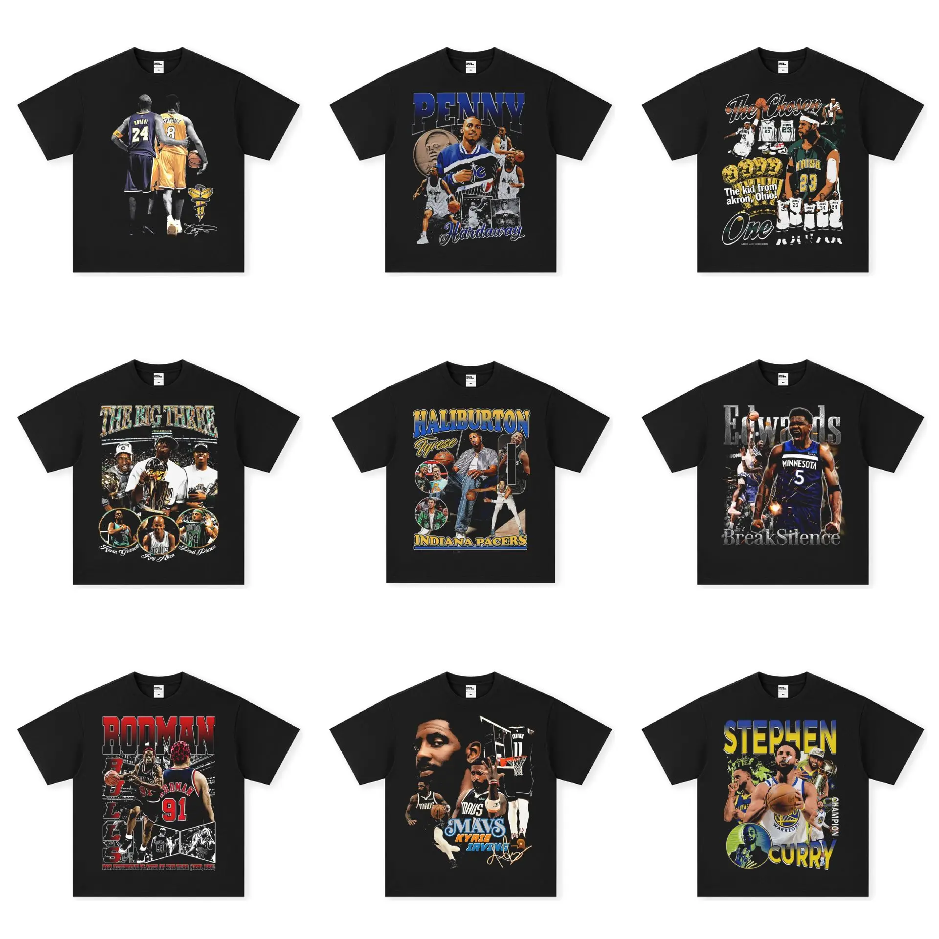 

Summer New Irving Layup Famous Scenes Characters American Basketball Heavy Men and Women Short-sleeved Streetwear