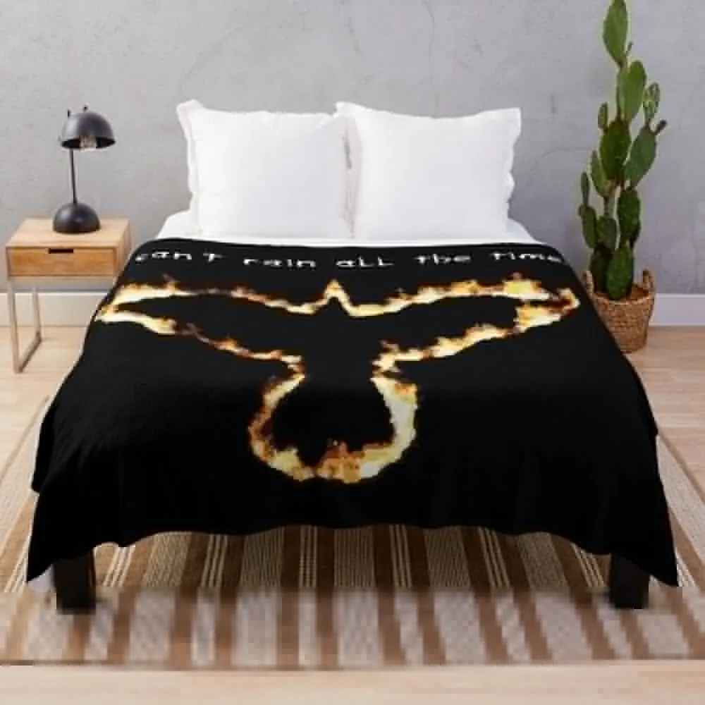 

fire crow Throw Blanket Designers manga valentine gift ideas Fluffy Shaggy Bed linens Blankets