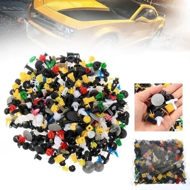 100Pcs Universal Mixed Auto Fastener Car Bumper Clips Retainer Rivet Door Panel Liner for All Random Delivery