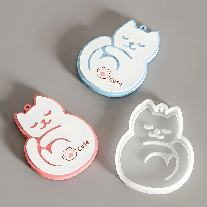 

H7EB Гибкая смоляная плесень с сонным котенком Идеально подходит для ювелирных изделий ручной работы и ремесленных украшений