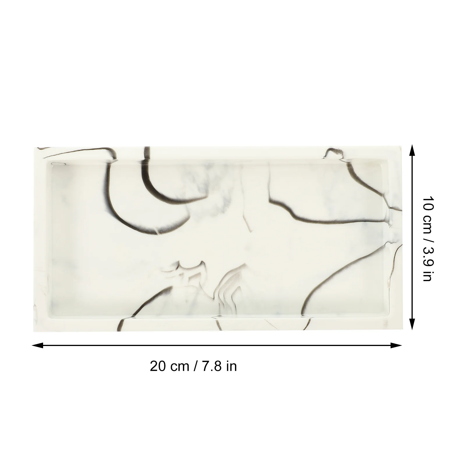 

Marble Pattern Tray Smooth Touch Material Bathroom Vanity Cosmetics Storage Organizer Exquisite Finishing Multi-Function