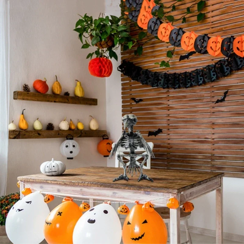 Halloween Animal Skeleton Ornaments Garden Festival Decorations Secret Room Simulation Plastic Crow Rat Skeleton Decoration Prop