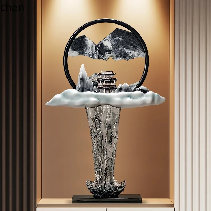 Adorno de arena movediza alpina para la entrada del hogar YFY, obra de arte decorativa para la sala de estar