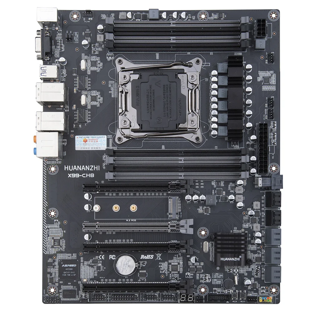 HUANANZHI X99 CH8 Motherboard E5 2680 V4 DDR4 64GB Support U.2+M.2 NVMe SSD Slot VGA Video Output Server/3D Render