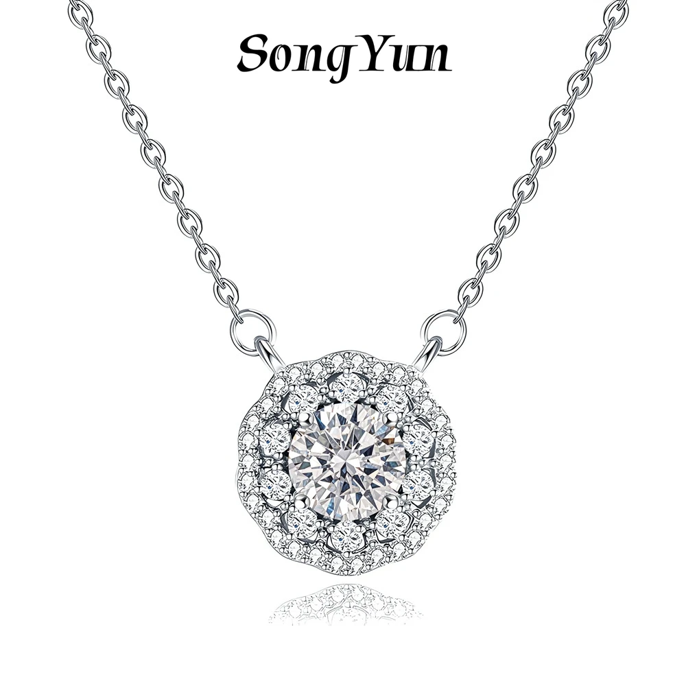 SongYun Jewelry 925 Sterling Silver Necklace HCD Diamond Fine HCD Gemstones Exquisite 925 Sterling Silver Pendants Accessories