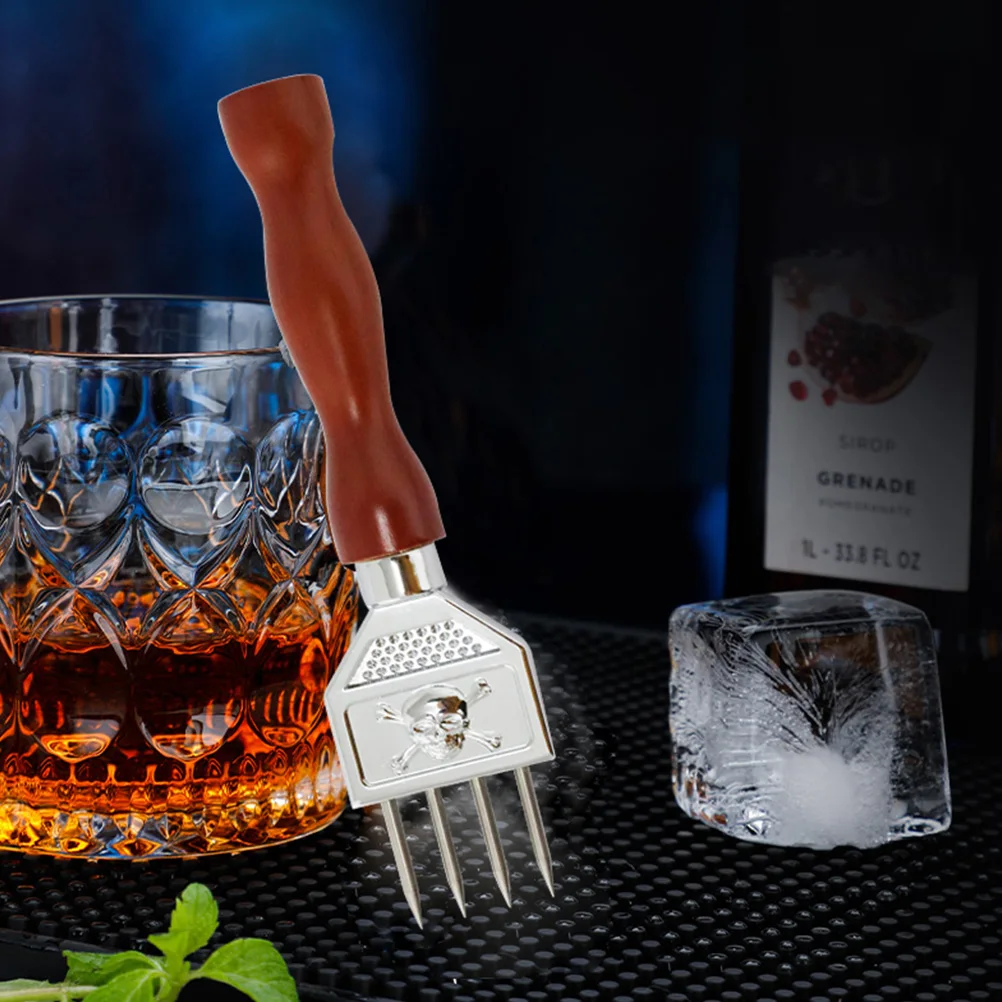 

1pc Stainless Steel Crusher Wooden Handle Chipper Tool Bar Restaurant Home Use Picker Breaking Tool Bartending Pick Wood Handle