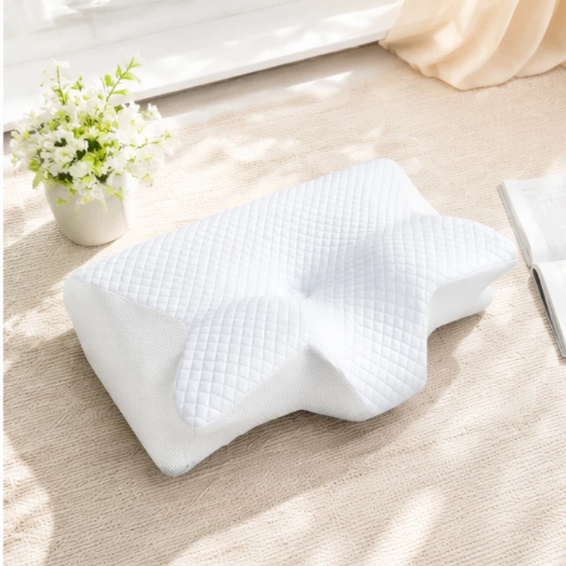 

Memory Foam Sleep Pillow, Butterfly Contoured Neck Support for Neck Pain Relief, Comfortable Pillow for Stomach