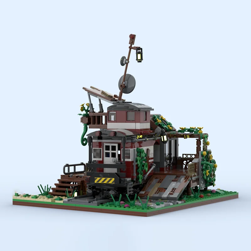 모듈형 도시 건축 모크 빌딩 블록 모듈형 경비차 꽃집 기술 블록 크리스마스 DIY 장난감 건설 선물