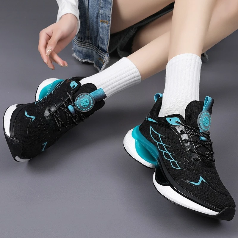 Damen-Sportschuhe, atmungsaktive, stoßdämpfende Mesh-Laufschuhe, modische und vielseitige Freizeitschuhe