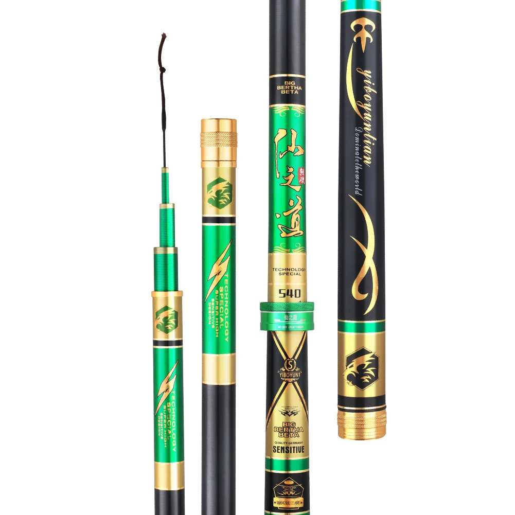 

FISHINGFANS Telescopic Rod 5.4m Ultralight Super Hard Carbon Fiber Portable For Freshwater Carp Stream Fishing Pole