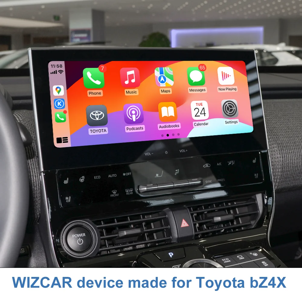 トヨタbz4xおよびwizzcar a1用のマルチメディアソリューション、Google wave、ライブマップ、中国製音楽作業、faw gac bz4x、iPhoneでの使用