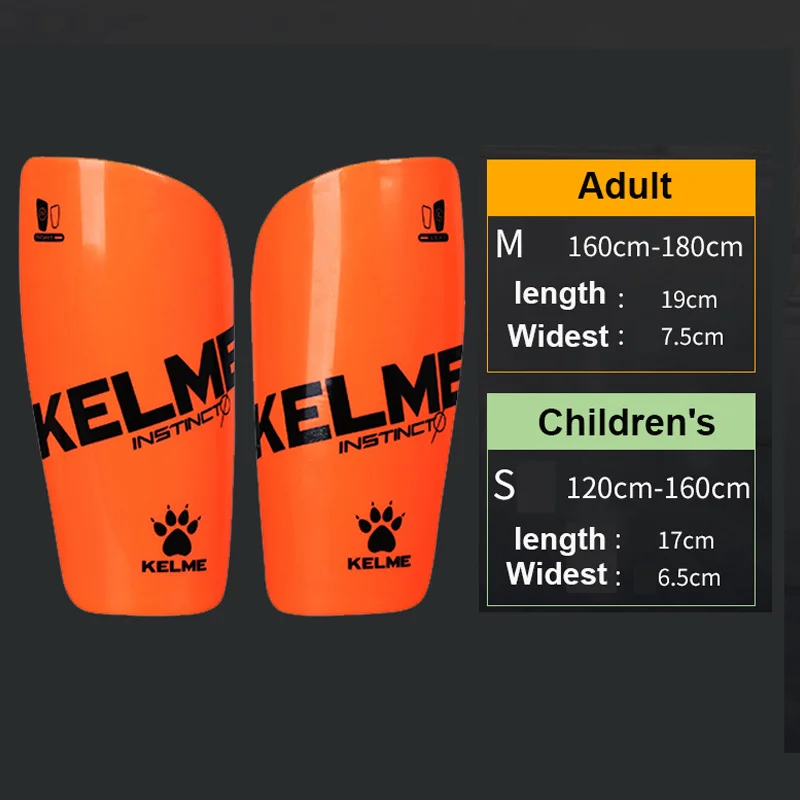 KELME Professional Football Shin Guards Unisex Ultra-light Thicker Shin Guards Kid Safety Football Protective Equipment K15S948