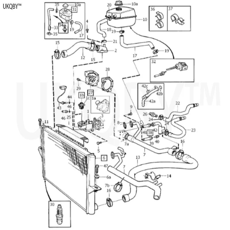 Thermostatic box packing connecting pipe six point screw socket 31293698 Thermostatic box