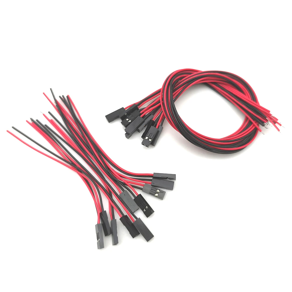 10Pcs/lot 2PIN 2 Pin Female Jumper Connector Wire 26AWG 2P Cable For Dupont 10CM/20CM/30CM Length