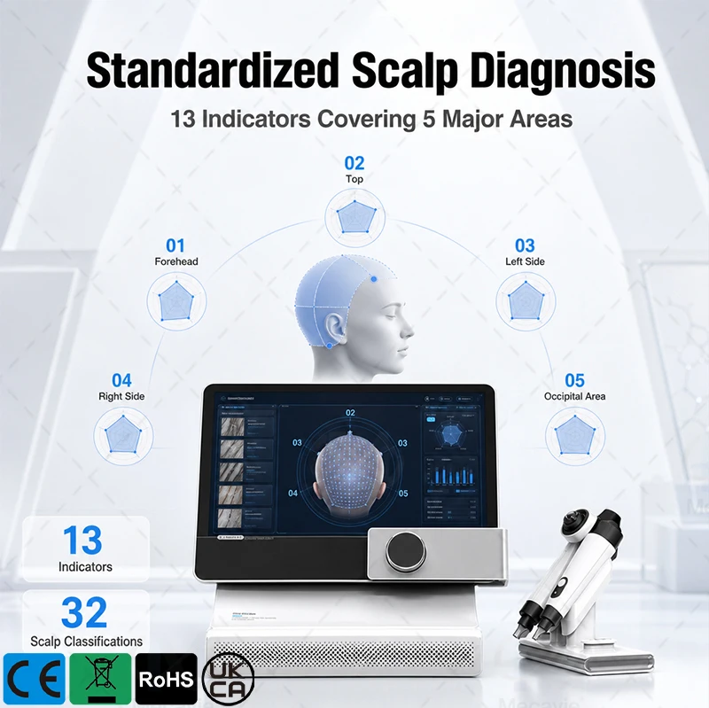 2026 NewSalon AI Intelligent Scalp Analyzer Device Deep Scalp Detection Hair Follicle Microscope Hair Condition Analysis Machine
