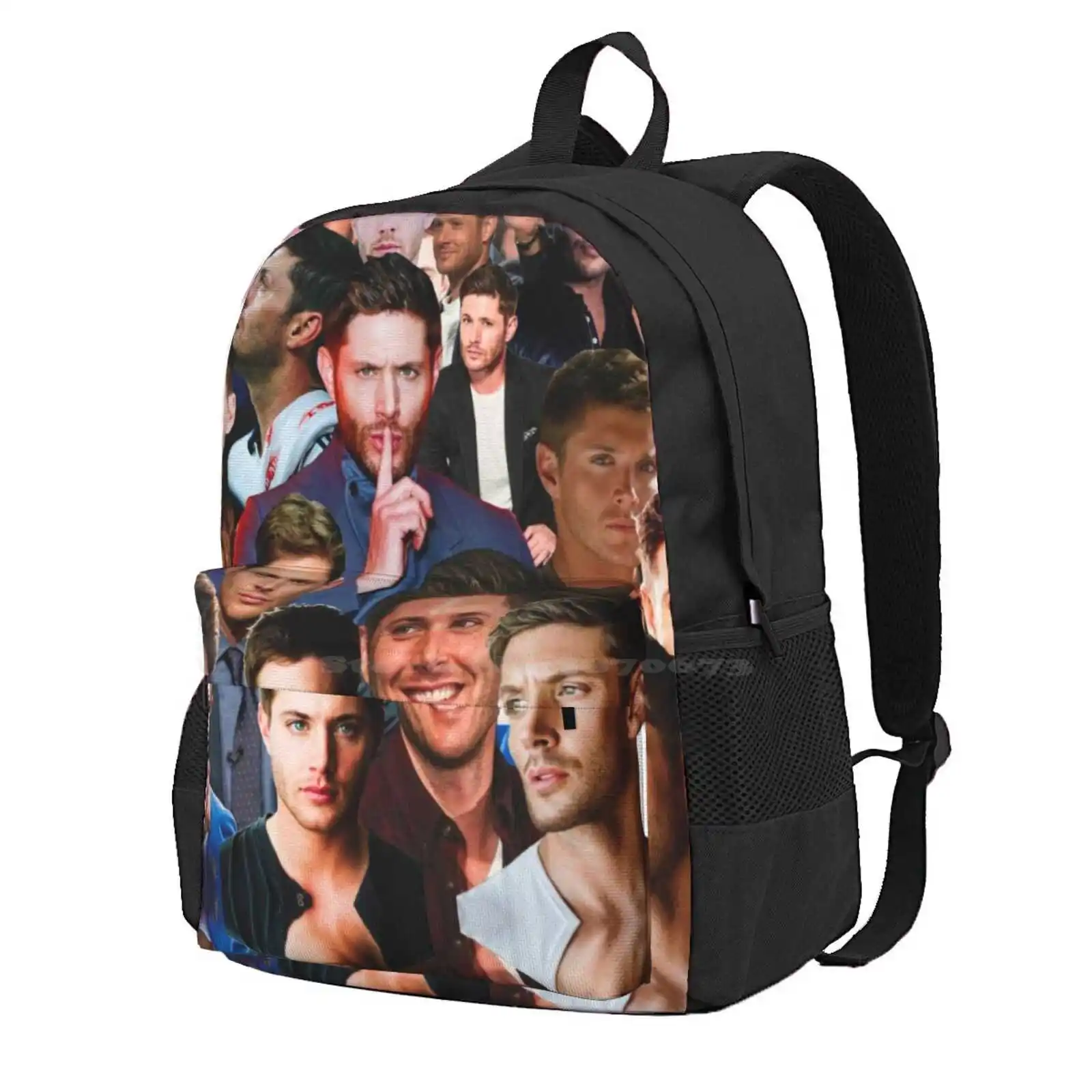 Jensen Ackles Photo Collage Hot Sale Schoolbag Backpack Fashion Bags Jensen Ackles Photo Collage