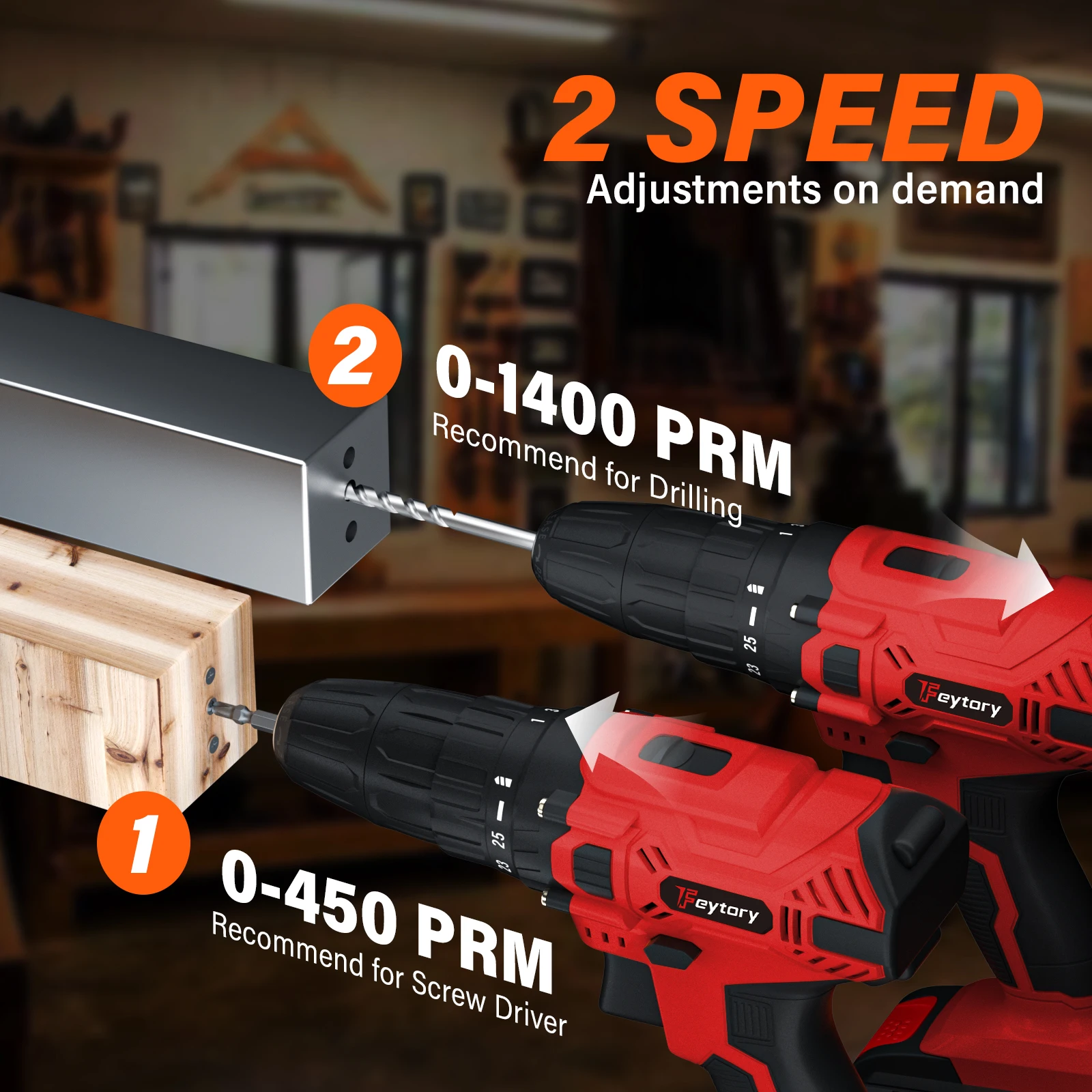 21V Cordless Drill,45Nm Electric Screwdriver Set with 29PCS Accessories, 2 Variable Speed for Home DIY Project Kit