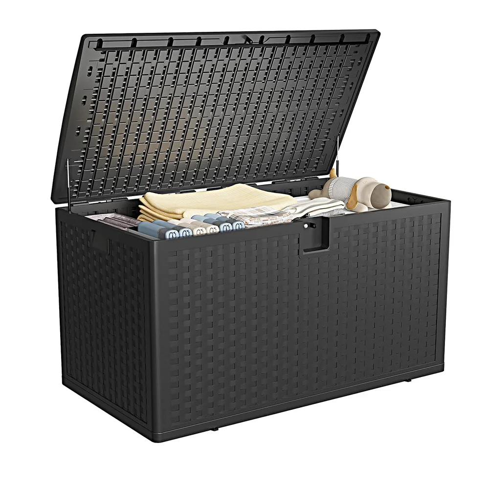 

120 Gallon Outdoor Waterproof Storage Box Lockable Outdoor Storage Boxes Deck Storage Boxes for Package Delivery Deck Boxes