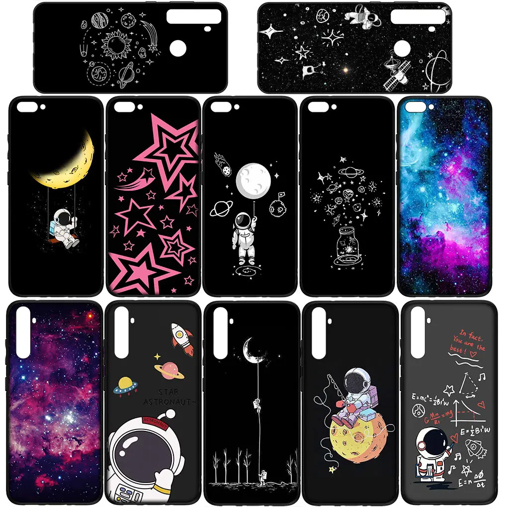 Cover for Huawei Y7A Y6P Y5P Y6 Y7 Y9 Prime 2018 2019 Y8P Y9A Y8S P Smart Phone Case Moon Astronaut Stars Sky Universe Galaxy