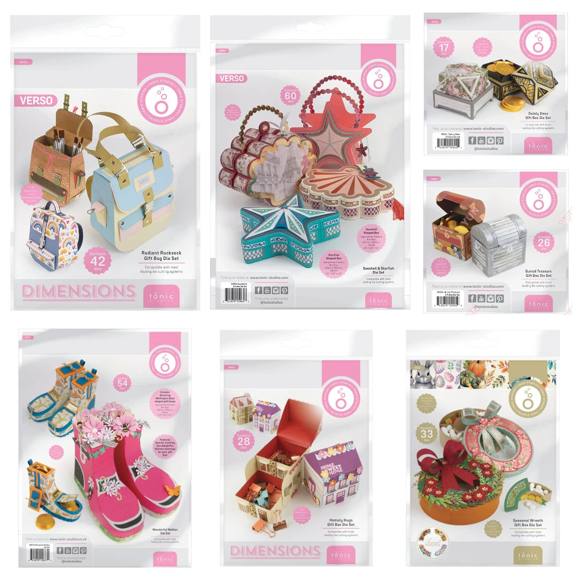 2025 nuevo tónico troqueles Dainty Deco caja de regalo Concha radiante mochila troquel Set DIY álbum de recortes Año nuevo Cardd hecho a mano regalo de Navidad