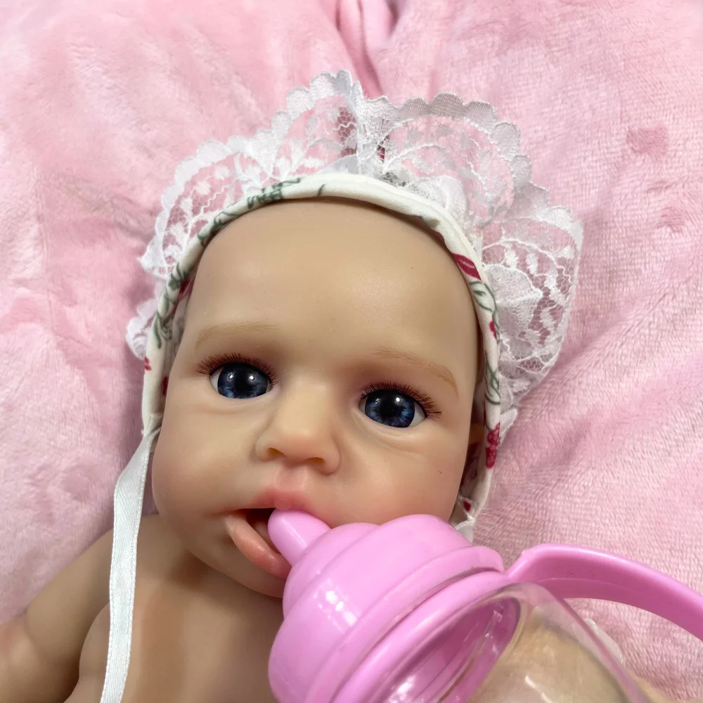 دمية أطفال صغيرة 30 سم من السيليكون بالكامل من LouLou Awake يمكن فتح الفم من السيليكون الناعم لعبة قابلة للغسل للفتيات