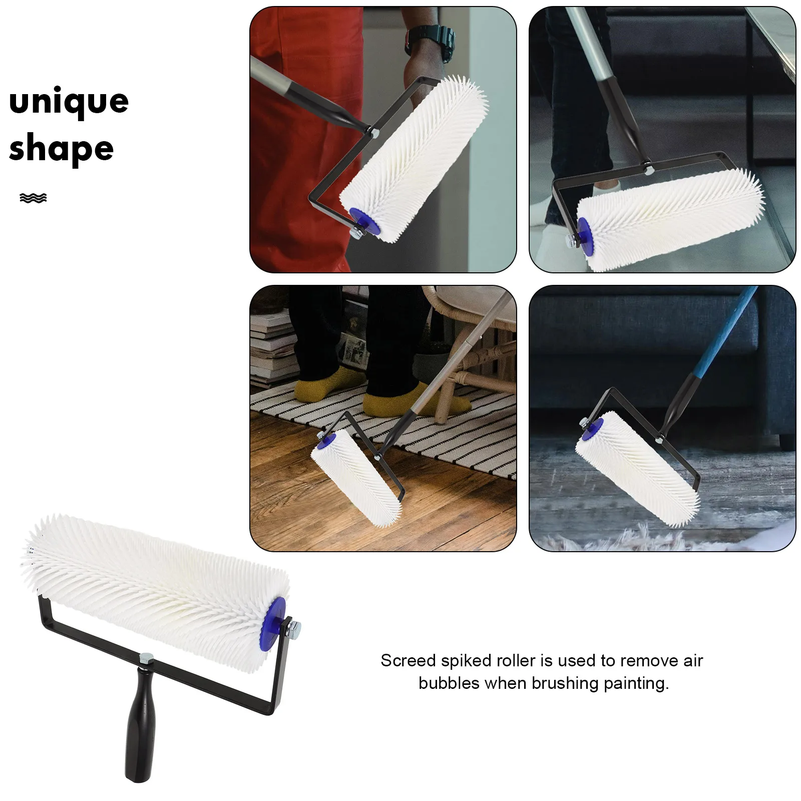 

Screed Spiked Roller Bubble Remover Self Leveling Cement Floor Paint Roller Defoaming Tool Device Bubble Remove Tool