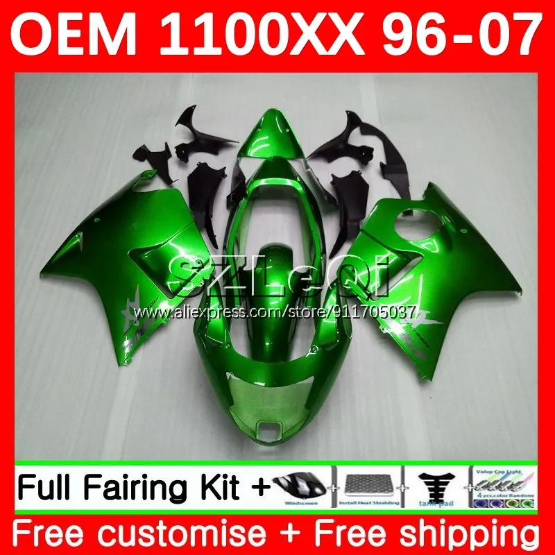 OEM Glossy green Blackbird For HONDA CBR 1100 XX 58No.7 CBR1100XX 1996 1997 1998 1999 2000 2001 1100XX 02 03 04 05 06 07 Fairing