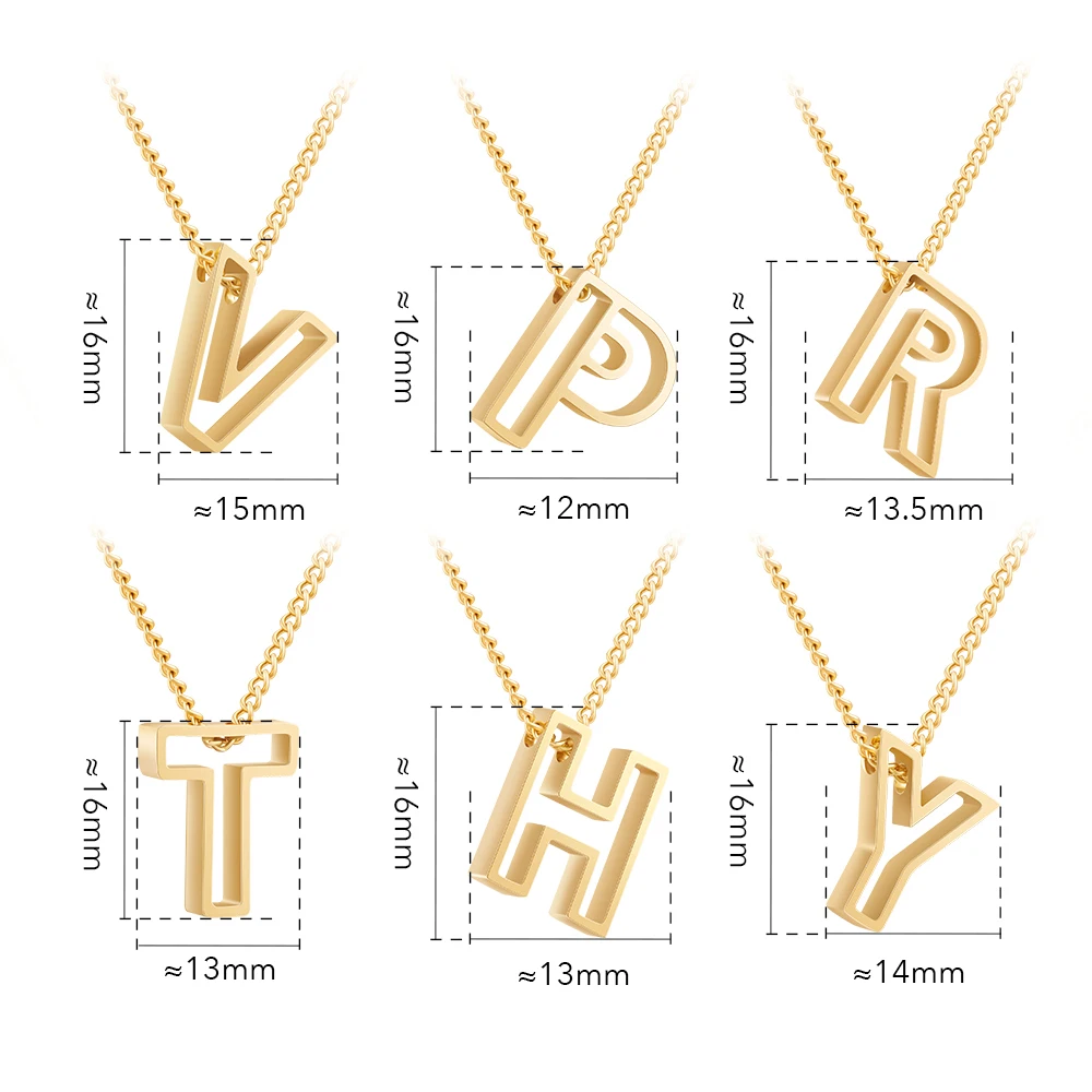 ENFASHION Collares Para MujerLetter Pendant Necklace For Women\'s Stainless Steel 18k Gold Plated Jewelry Graduation Party P24345