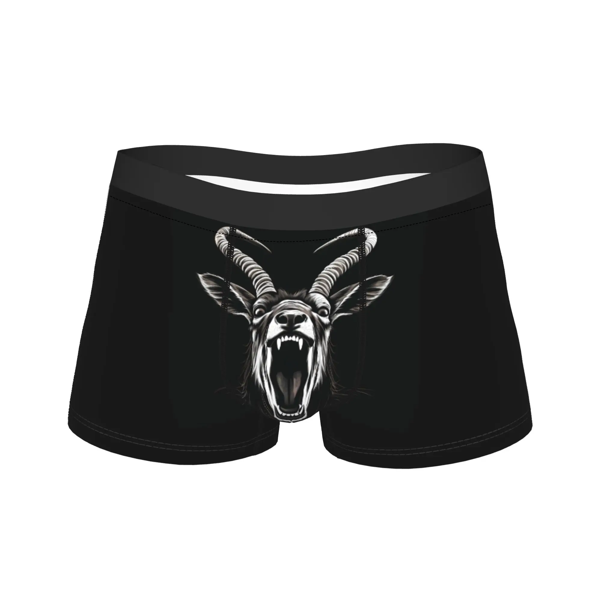 

Gazelle Big Mouth scary horn cool Underwear Male Underpants Custom Elastic Boxer Shorts High Quality Boxer Brief Plus Size 2XL