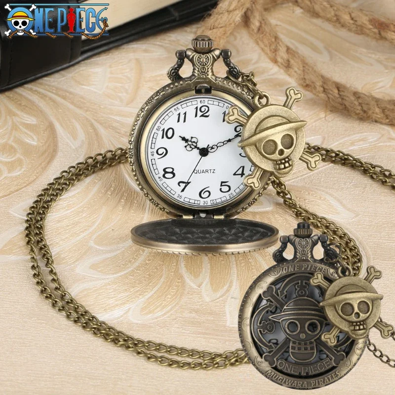 ONE PIECE Anime Cosplay Reloj de bolsillo vintage Moda Hombres Mujeres Collar Cadena Vintage FOB Steampunk Relojes de bolsillo con colgante